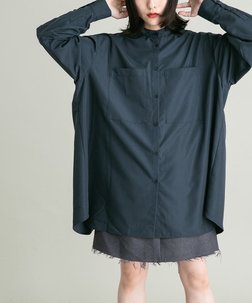 KBF（ケイビーエフ）の「BACKドロストデザインシャツ（シャツ/ブラウス・レディース・ラベンダー/オフホワイト/ネイビー・ONE）」の12枚目の写真