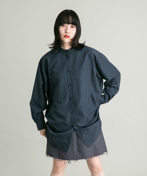 KBF（ケイビーエフ）の「BACKドロストデザインシャツ（シャツ/ブラウス・レディース・ラベンダー/オフホワイト/ネイビー・ONE）」の13枚目の写真