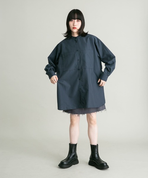 KBF（ケイビーエフ）の「BACKドロストデザインシャツ（シャツ/ブラウス・レディース・ラベンダー/オフホワイト/ネイビー・ONE）」の16枚目の写真