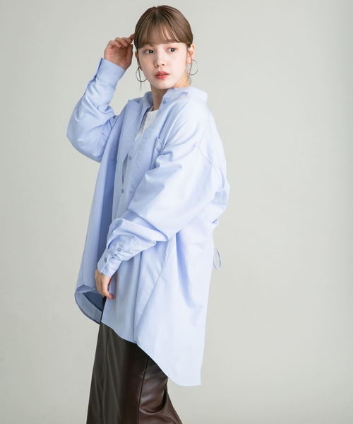 KBF（ケイビーエフ）の「BACKドロストデザインシャツ（シャツ/ブラウス・レディース・ラベンダー/オフホワイト/ネイビー・ONE）」の21枚目の写真