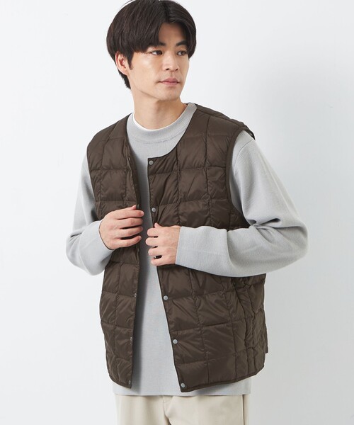 TAION（タイオン）の「【WEB限定】＜TAION＞ベーシック クルーネック インナー ダウンベスト（ダウンベスト・メンズ・ブラック/オリーブ/ダークブラウン・M/L/XL）」の2枚目の写真