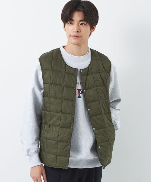 TAION（タイオン）の「【WEB限定】＜TAION＞ベーシック クルーネック インナー ダウンベスト（ダウンベスト・メンズ・ブラック/オリーブ/ダークブラウン・M/L/XL）」の3枚目の写真