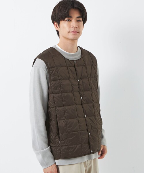 TAION（タイオン）の「【WEB限定】＜TAION＞ベーシック クルーネック インナー ダウンベスト（ダウンベスト・メンズ・ブラック/オリーブ/ダークブラウン・M/L/XL）」の4枚目の写真