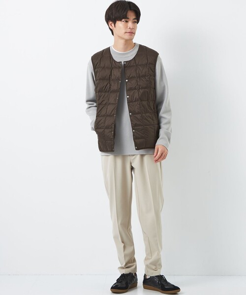 TAION（タイオン）の「【WEB限定】＜TAION＞ベーシック クルーネック インナー ダウンベスト（ダウンベスト・メンズ・ブラック/オリーブ/ダークブラウン・M/L/XL）」の5枚目の写真