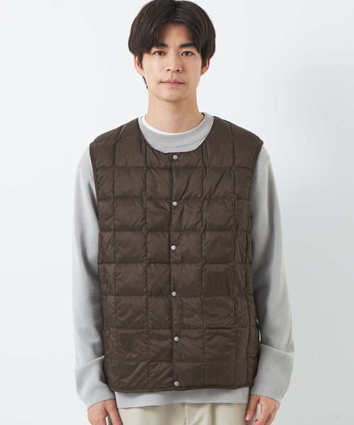 TAION（タイオン）の「【WEB限定】＜TAION＞ベーシック クルーネック インナー ダウンベスト（ダウンベスト・メンズ・ブラック/オリーブ/ダークブラウン・M/L/XL）」の8枚目の写真