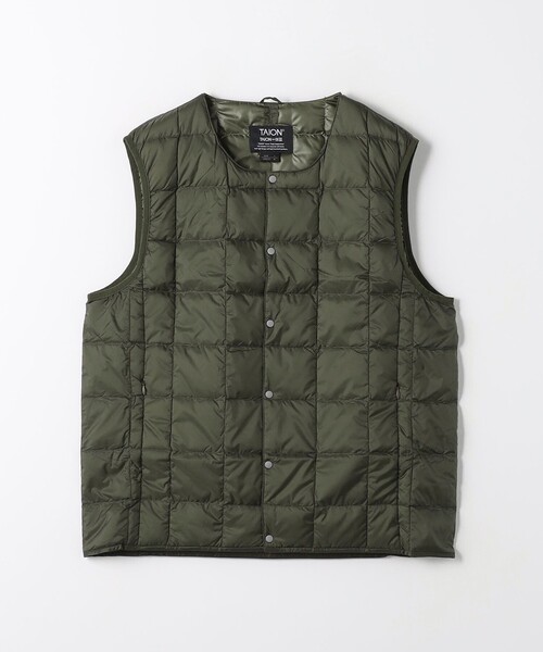TAION（タイオン）の「【WEB限定】＜TAION＞ベーシック クルーネック インナー ダウンベスト（ダウンベスト・メンズ・ブラック/オリーブ/ダークブラウン・M/L/XL）」の11枚目の写真