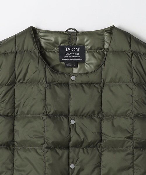 TAION（タイオン）の「【WEB限定】＜TAION＞ベーシック クルーネック インナー ダウンベスト（ダウンベスト・メンズ・ブラック/オリーブ/ダークブラウン・M/L/XL）」の13枚目の写真