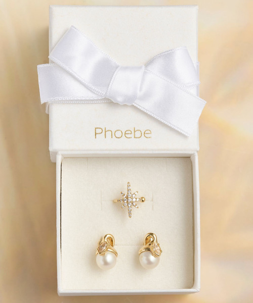 Phoebe(フィービィー)の「【金属アレルギー対応】【 限定セット 】ロマンティックスノーピアス&イヤーカフ(ピアス(両耳用)・レディース・イエローゴールド・FREE)」の6枚目の写真