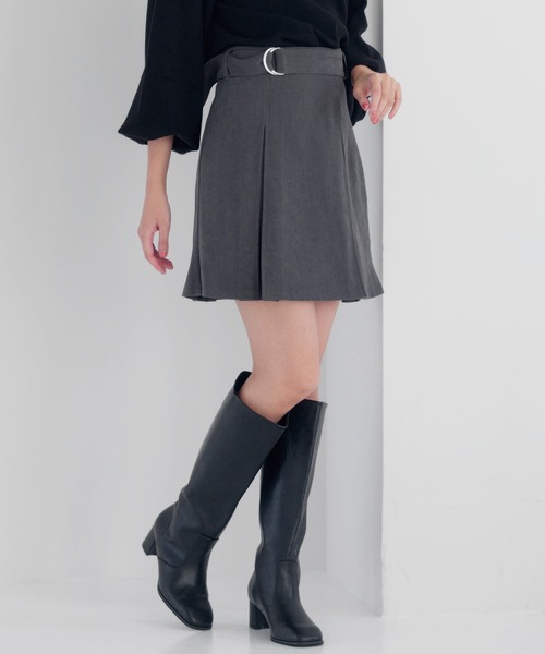 mysty woman（ミスティウーマン）の「アソートBOXタックミニスカート 989082（スカート・レディース・ブラック系その他/グリーン系その他/チャコールグレー・FREE）」の3枚目の写真