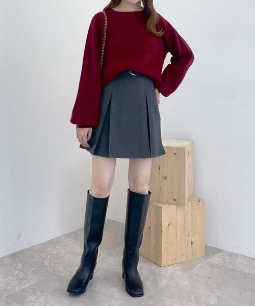 mysty woman（ミスティウーマン）の「アソートBOXタックミニスカート 989082（スカート・レディース・ブラック系その他/グリーン系その他/チャコールグレー・FREE）」の8枚目の写真