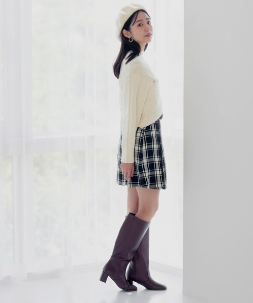 mysty woman（ミスティウーマン）の「アソートBOXタックミニスカート 989082（スカート・レディース・ブラック系その他/グリーン系その他/チャコールグレー・FREE）」の6枚目の写真