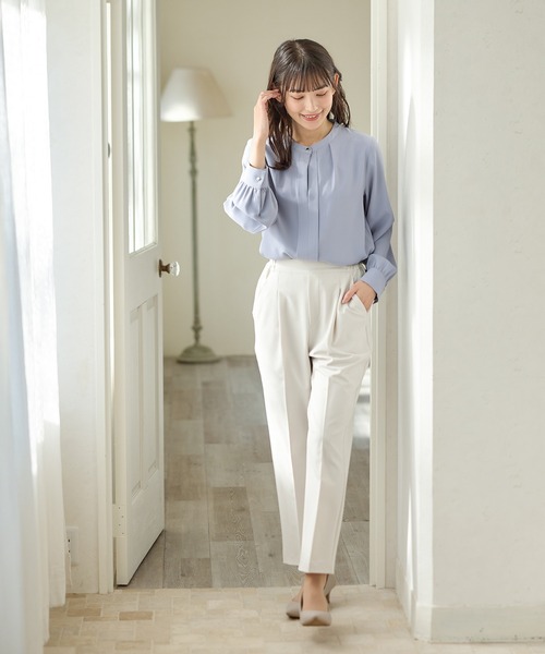 しわになりにくい 洗える 美ージーテーパードパンツ（スラックス