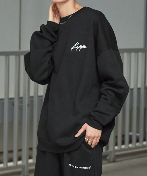 【セール】【 セットアップ 】kappa / カッパ 別注 ロゴ刺繍 ビッグシルエット裏起毛プルオーバークルースウェット+バルーンスウェットパンツ（ルームウェア/パジャマ）｜Kappa（カッパ）