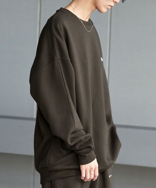 【セール】【 セットアップ 】kappa / カッパ 別注 ロゴ刺繍 ビッグシルエット裏起毛プルオーバークルースウェット+バルーンスウェットパンツ（ルームウェア/パジャマ）｜Kappa（カッパ）