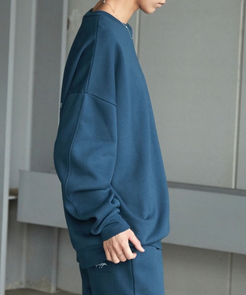 【セール】【 セットアップ 】kappa / カッパ 別注 ロゴ刺繍 ビッグシルエット裏起毛プルオーバークルースウェット+バルーンスウェットパンツ（ルームウェア/パジャマ）｜Kappa（カッパ）
