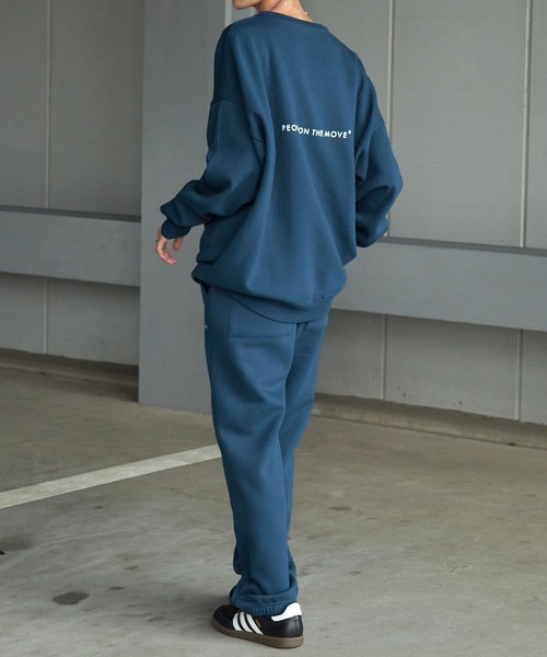 【セール】【 セットアップ 】kappa / カッパ 別注 ロゴ刺繍 ビッグシルエット裏起毛プルオーバークルースウェット+バルーンスウェットパンツ（ルームウェア/パジャマ）｜Kappa（カッパ）
