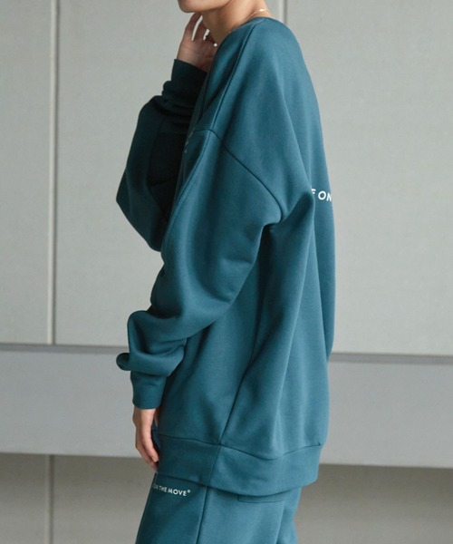 【セール】【 セットアップ 】kappa / カッパ 別注 ロゴ刺繍 ビッグシルエット裏起毛プルオーバークルースウェット+バルーンスウェットパンツ（ルームウェア/パジャマ）｜Kappa（カッパ）