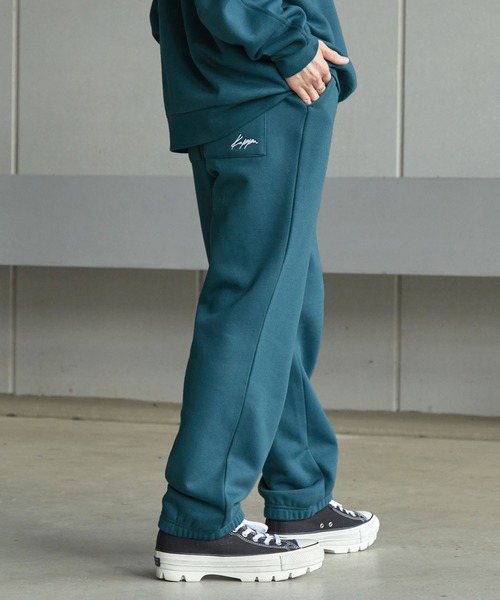 【セール】【 セットアップ 】kappa / カッパ 別注 ロゴ刺繍 ビッグシルエット裏起毛プルオーバークルースウェット+バルーンスウェットパンツ（ルームウェア/パジャマ）｜Kappa（カッパ）