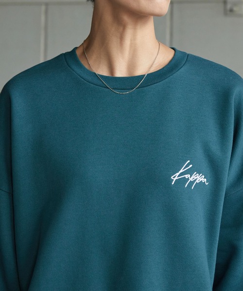【セール】【 セットアップ 】kappa / カッパ 別注 ロゴ刺繍 ビッグシルエット裏起毛プルオーバークルースウェット+バルーンスウェットパンツ（ルームウェア/パジャマ）｜Kappa（カッパ）