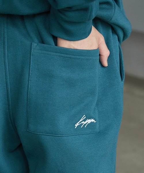 【セール】【 セットアップ 】kappa / カッパ 別注 ロゴ刺繍 ビッグシルエット裏起毛プルオーバークルースウェット+バルーンスウェットパンツ（ルームウェア/パジャマ）｜Kappa（カッパ）