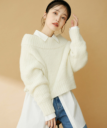 VIS | ショート丈オフショルニット(ニット/セーター)