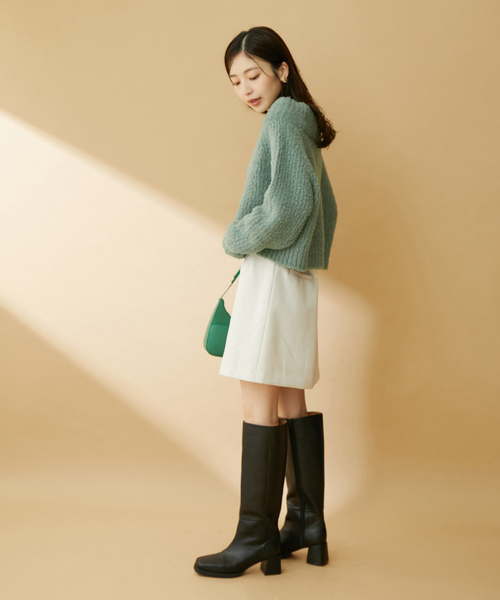 VIS（ビス）の「ショート丈オフショルニット（ニット/セーター・レディース・オフホワイト/イエロー系その他/グリーン系その他・FREE）」の11枚目の写真