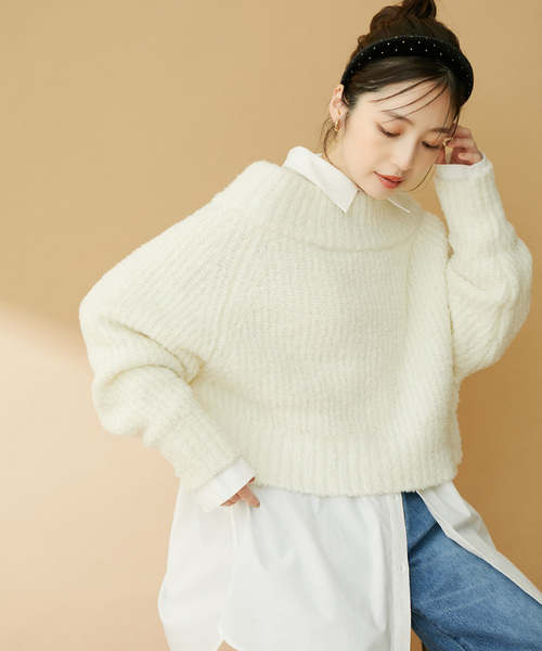 VIS（ビス）の「ショート丈オフショルニット（ニット/セーター・レディース・オフホワイト/イエロー系その他/グリーン系その他・FREE）」の13枚目の写真