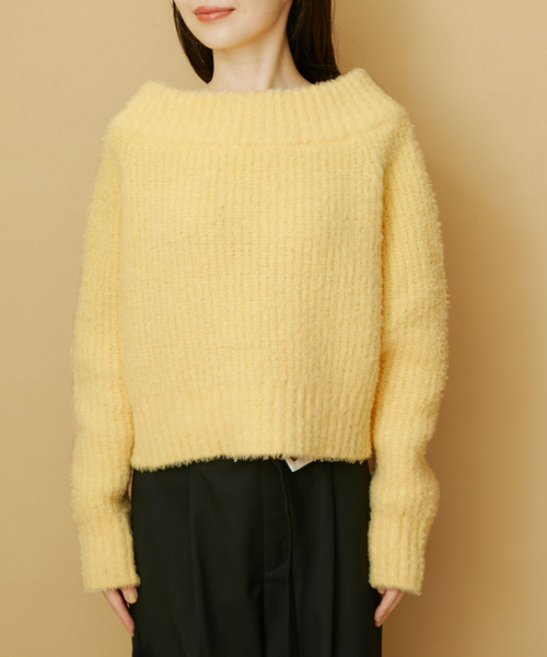 VIS（ビス）の「ショート丈オフショルニット（ニット/セーター・レディース・オフホワイト/イエロー系その他/グリーン系その他・FREE）」の21枚目の写真