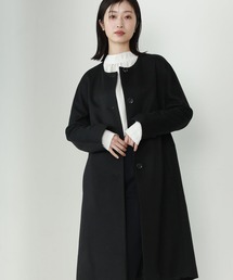 新品　M's braque ノーカラージャケット ウールカシミヤ　アウター marka｜ウールトロノーカラージャケット