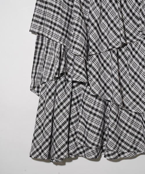 MILKFED.(ミルクフェド)の「PLAID TIERED SKIRT(スカート・レディース・ブラック/レッド/ライトブルー・ONE SIZE)」の9枚目の写真