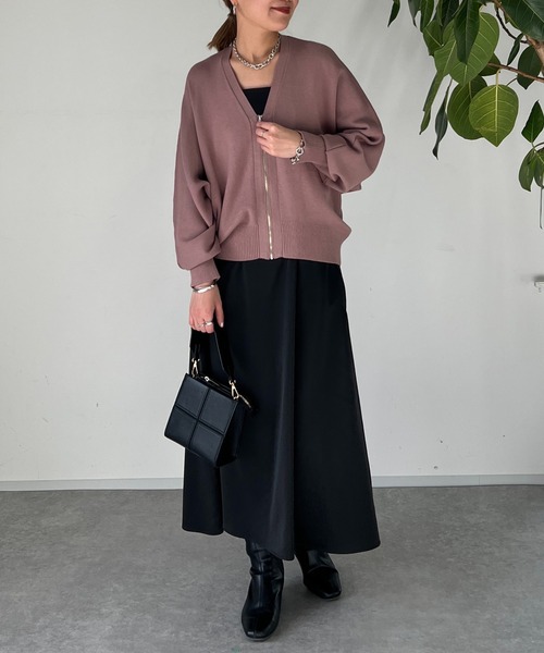 un dix cors（アンディコール）の「サテンキャミワンピース（ワンピース・レディース・ブラック/チャコールグレー・FREE）」の3枚目の写真