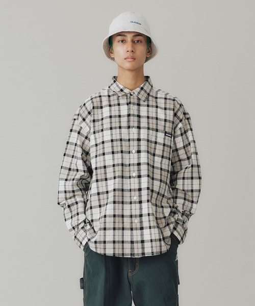 XLARGE（エクストララージ）の「PLAID L/S SHIRT（シャツ/ブラウス・メンズ・ブルー/グレー/ベージュ・XL/L/S/M）」の4枚目の写真