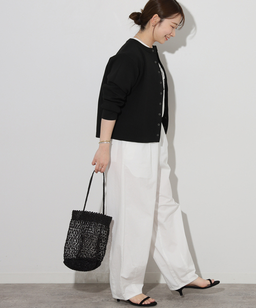 JOURNAL STANDARD relume(ジャーナルスタンダード レリューム)の「《追加3》ウォッシャブルスポンジニットクルーネックカーディガン(カーディガン/ボレロ・レディース・ブラック/ライトグレー/レッド/ホワイト・FREE)」の7枚目の写真