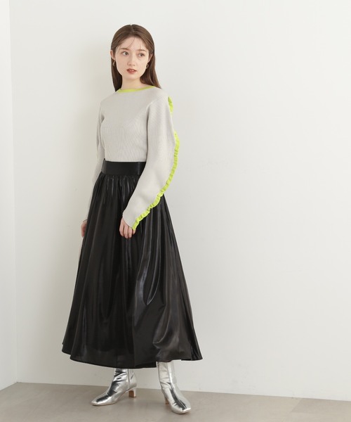 N.（N. Natural Beauty Basic）（エヌエヌナチュラルビューティーベーシック）の「◆フリルエッジリブニット（ニット/セーター・レディース・ホワイト系その他/グレー系その他・MEDIUM）」の18枚目の写真