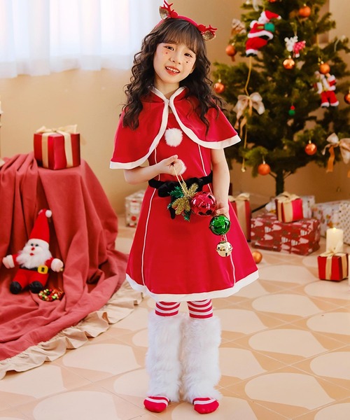 豪華サンタセットアップ♡ミニ丈✨パーティー用ふわふわケープ付き