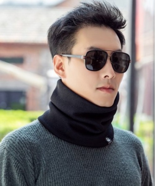 セール】裏起毛ボア ニット ゴルフネックウォーマー（ネックウォーマー