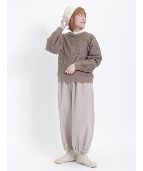 Samansa Mos2（サマンサ モスモス）の「前後着花柄ジャカードニットカーディガン（カーディガン/ボレロ・レディース・ベージュ/ミント/モカ・F）」の12枚目の写真