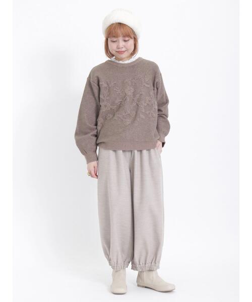 Samansa Mos2（サマンサ モスモス）の「前後着花柄ジャカードニットカーディガン（カーディガン/ボレロ・レディース・ベージュ/ミント/モカ・F）」の14枚目の写真