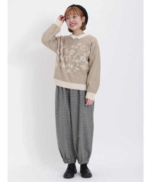 Samansa Mos2（サマンサ モスモス）の「前後着花柄ジャカードニットカーディガン（カーディガン/ボレロ・レディース・ベージュ/ミント/モカ・F）」の18枚目の写真