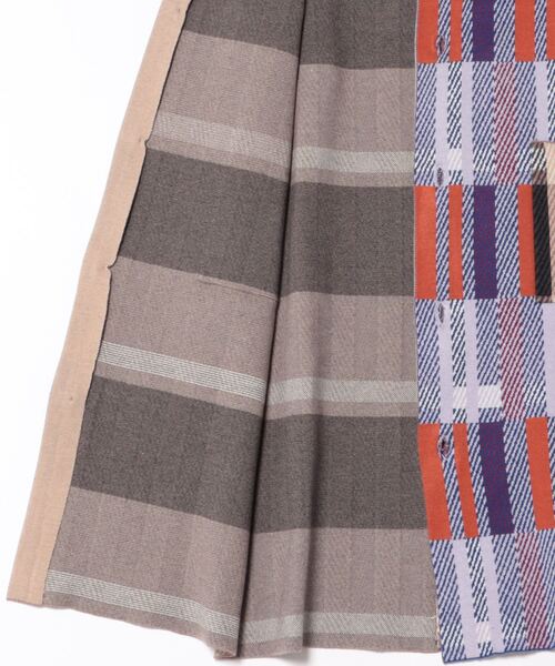 ScoLar（スカラー）の「133714：配色ジャガード切替ニットコート（その他アウター・レディース・パープル・M）」の3枚目の写真