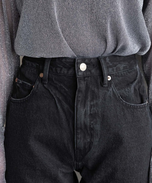RAGEBLUE(レイジブルー)の「スカートレイヤード/デニムフレアパンツ(デニムパンツ・レディース・ブラック/ブルー・FREE)」の3枚目の写真