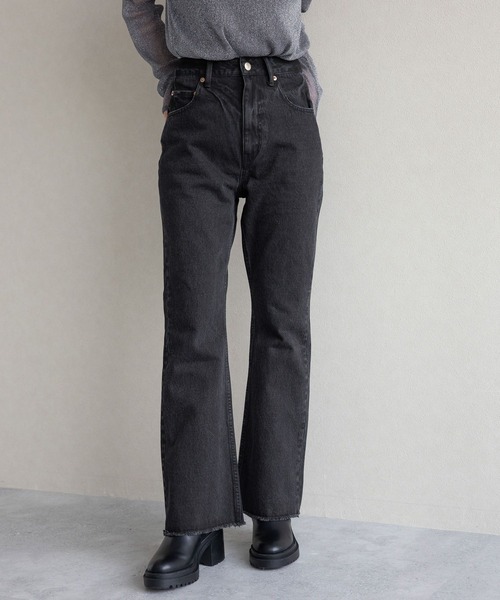 RAGEBLUE(レイジブルー)の「スカートレイヤード/デニムフレアパンツ(デニムパンツ・レディース・ブラック/ブルー・FREE)」の18枚目の写真