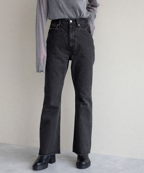 RAGEBLUE(レイジブルー)の「スカートレイヤード/デニムフレアパンツ(デニムパンツ・レディース・ブラック/ブルー・FREE)」の19枚目の写真