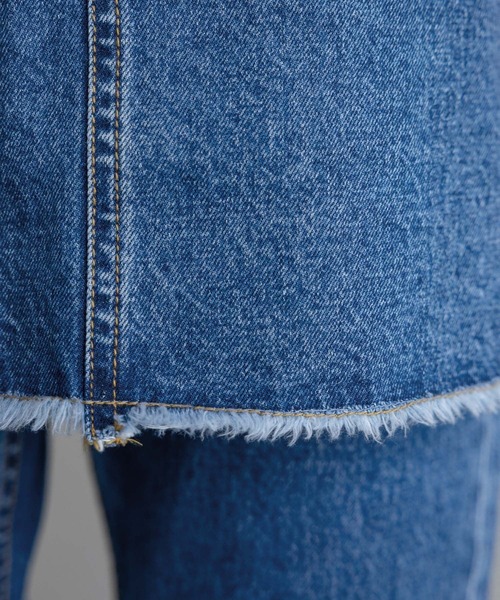 RAGEBLUE(レイジブルー)の「スカートレイヤード/デニムフレアパンツ(デニムパンツ・レディース・ブラック/ブルー・FREE)」の13枚目の写真