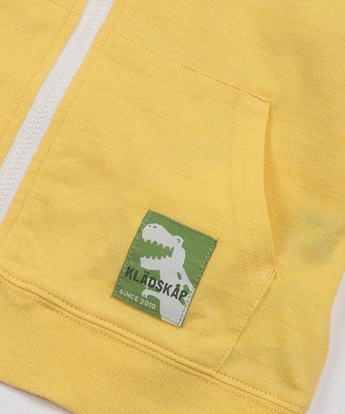 kladskap（クレードスコープ）の「恐竜長袖ジップパーカ（パーカー・キッズ・マスタード/サックスブルー・130cm/90cm/120cm/110cm/80ｃｍ/100cm）」の7枚目の写真