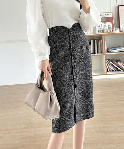 COCOMOMO(ココモモ)の「ペンシルスカート ミモレ丈 ハートカット(スカート・レディース・グレー/ダークグレー・S/M/L/XL)」の20枚目の写真