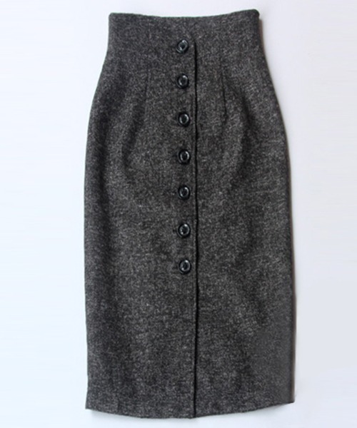 COCOMOMO(ココモモ)の「ペンシルスカート ミモレ丈 ハートカット(スカート・レディース・グレー/ダークグレー・S/M/L/XL)」の12枚目の写真