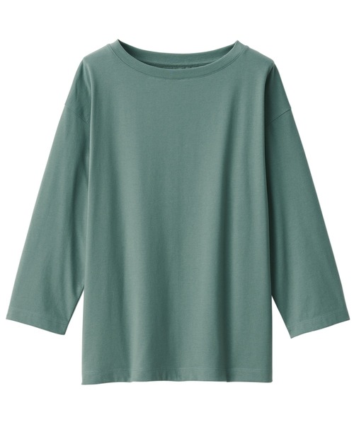 無印良品(ムジルシリョウヒン)の「婦人 天竺編みボートネック七分袖Tシャツ(Tシャツ/カットソー・レディース・ブルー/ブラック/スモーキーグリーン系/ホワイト/ライトグレー/イエロー/ライトパープル・XS/S/M/L/XL)」の8枚目の写真