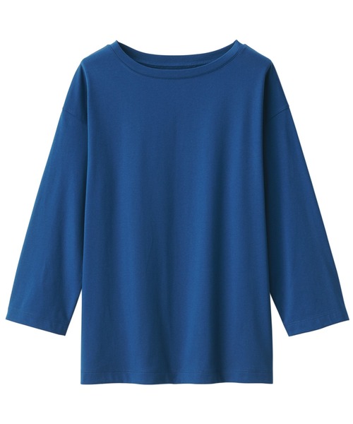 無印良品(ムジルシリョウヒン)の「婦人 天竺編みボートネック七分袖Tシャツ(Tシャツ/カットソー・レディース・ブルー/ブラック/スモーキーグリーン系/ホワイト/ライトグレー/イエロー/ライトパープル・XS/S/M/L/XL)」の13枚目の写真