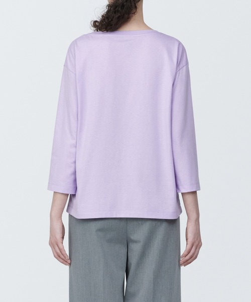 無印良品(ムジルシリョウヒン)の「婦人 天竺編みボートネック七分袖Tシャツ(Tシャツ/カットソー・レディース・ブルー/ブラック/スモーキーグリーン系/ホワイト/ライトグレー/イエロー/ライトパープル・XS/S/M/L/XL)」の17枚目の写真